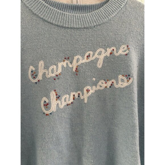 NWT LC Lauren Conrad Womens M Pastel Blue Champagne Champion Sweater Easter Cozy - Picture 3 of 10